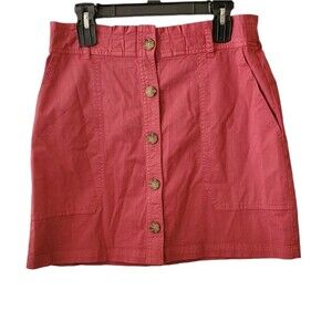 Abercrombie & Fitch Cranberry Paperbag Buttoned Skirt